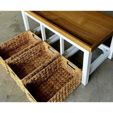 385245 : Băng Ghế Dài Lót Nệm + 3 Hộp Lục Bình Đang Lưu Trữ